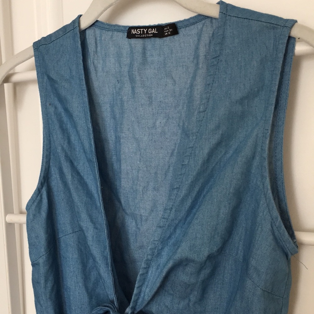 NWOT Nasty Gal Chambray Romper - Picture 4 of 5